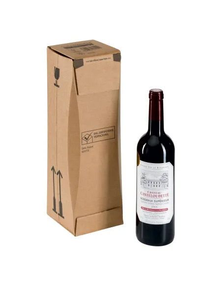 Caja cartón envio 1 botella 75 cl