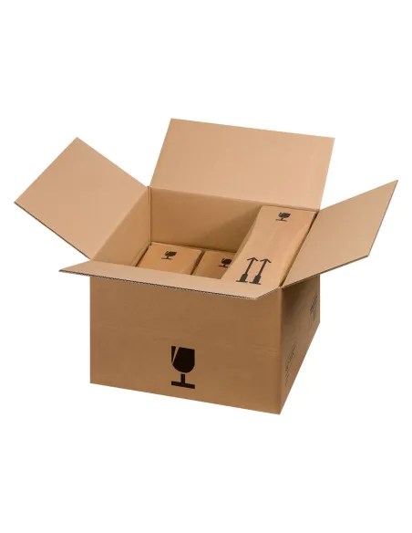 Caja cartón envio 6 botellas 75 cl