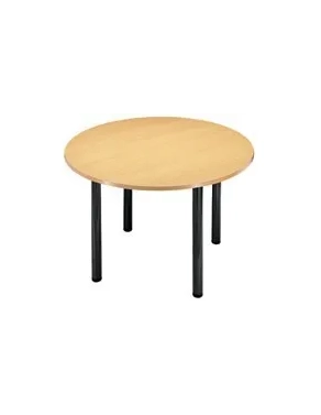 Mesa redonda 120 haya 4 patas tubo metálico color antracita