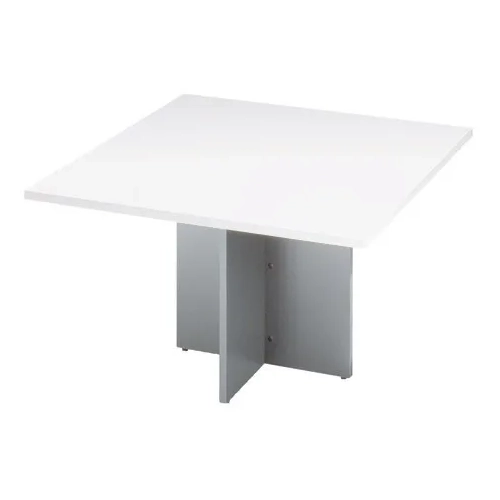 Tablero extensión mesa reunión ovalada blanca patas aluminio