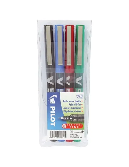 Estuche 4 Pilot V5 hi-tecpoint 0.5mm surtidos