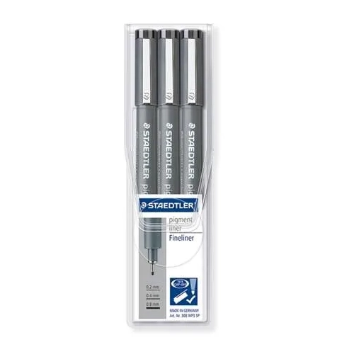 Estuche 3 rotuladores calibrados pigment liner