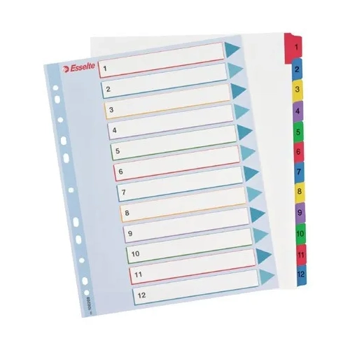 Separadores Esselte reinscribibles 12 pesta