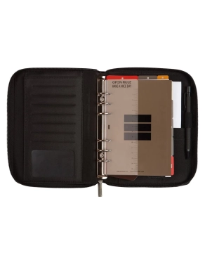 Agenda anillas Finocam Clan 1000 negra cierre de cremallera