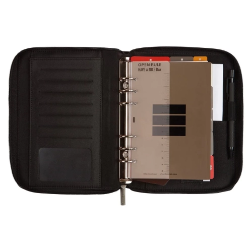 Agenda anillas Finocam Clan 1000 negra cierre de cremallera