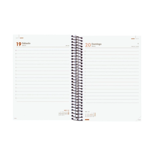 Agenda espiral finocam Opaque E10 dia pagina negra