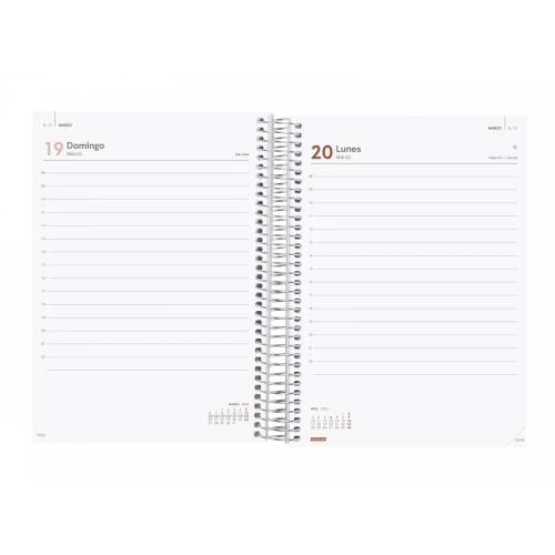 Agenda anual Finocan Basics E10 dia pagina personalizable