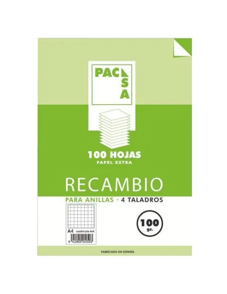 Recambio 100h cuadriculadas 4x4 100gr Pacsa