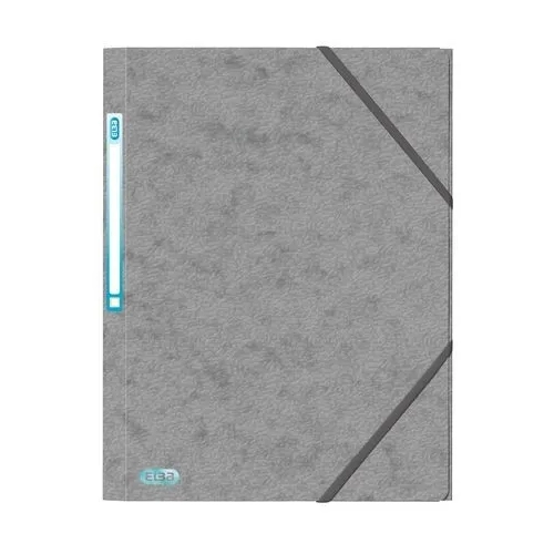 Carpeta carton A4 gomas 3 solapas gris Elba
