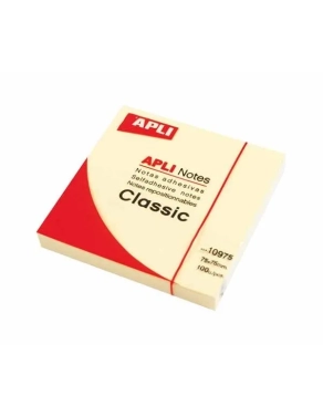 Bloc notas adhesivas 75x75 amarillas Apli