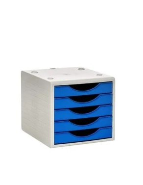 Modulo organizador sobremesa 5 cajones Archivotec azul