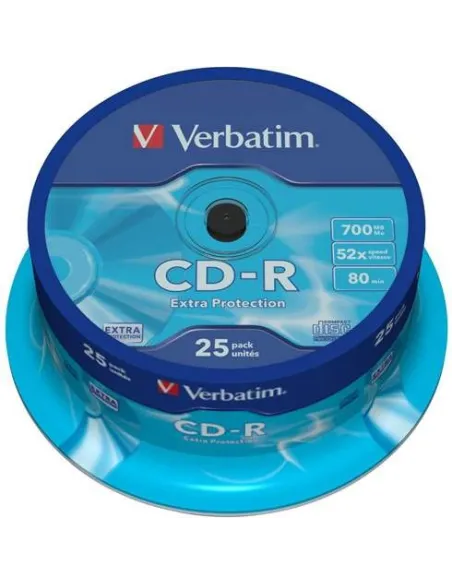 Tarrina 25 cd-r verbatim 52x.700mb.80m