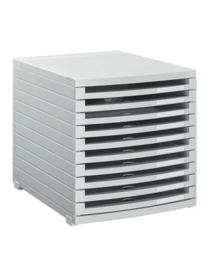 Modulo organizador 10 cajones abierto gris Han