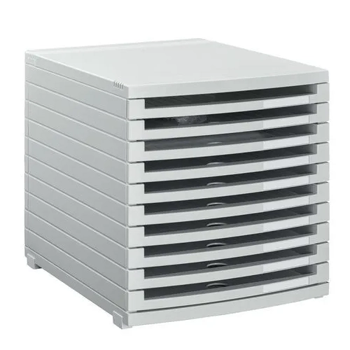 Modulo organizador 10 cajones abierto gris Han