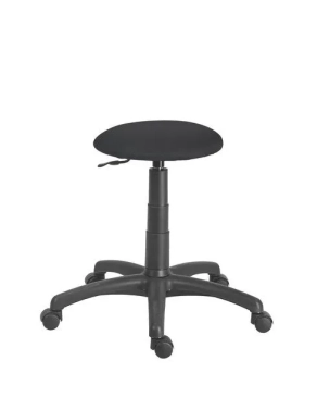 Taburete con ruedas office  estandar negro