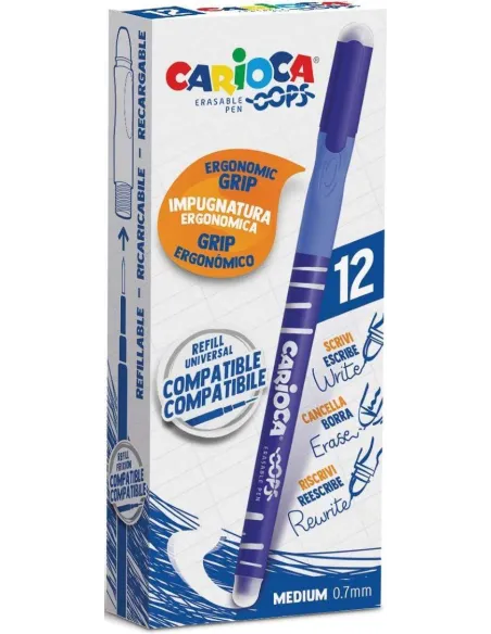 Boligrafo tinta Borrable Carioca Oops azul