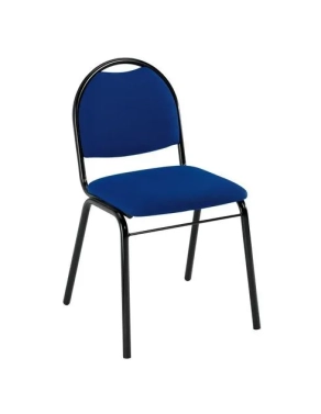 Silla visitante Volga 4 patas tubo tapizada azul