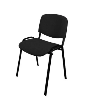 Silla conferencia vinilo negro pata negra