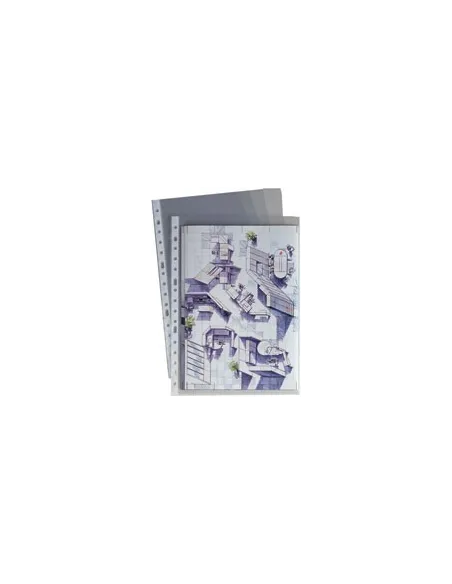 Caja de 100 fundas multitaladro extra grafoplas folio