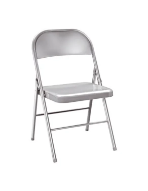 Silla plegable metal 2 gris