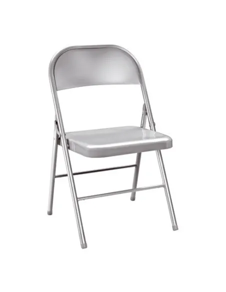 Silla plegable metal 2 gris