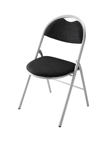 Silla plegable super confort 2 negra  patas aluminio