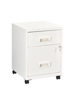 Cajonera metalica con ruedas budget 2 cajones blanco