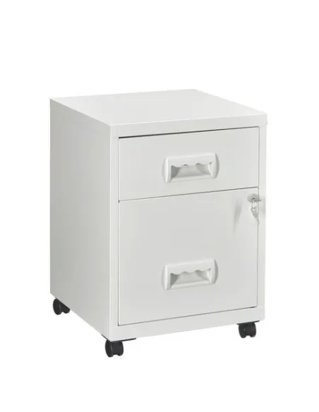 Cajonera metalica con ruedas budget 2 cajones gris