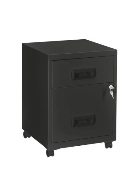 Cajonera metalica con ruedas budget 2 cajones negro