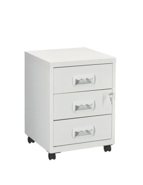 Cajonera metalica con ruedas budget 3 cajones gris