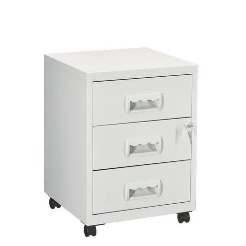 Cajonera metalica con ruedas budget 3 cajones gris