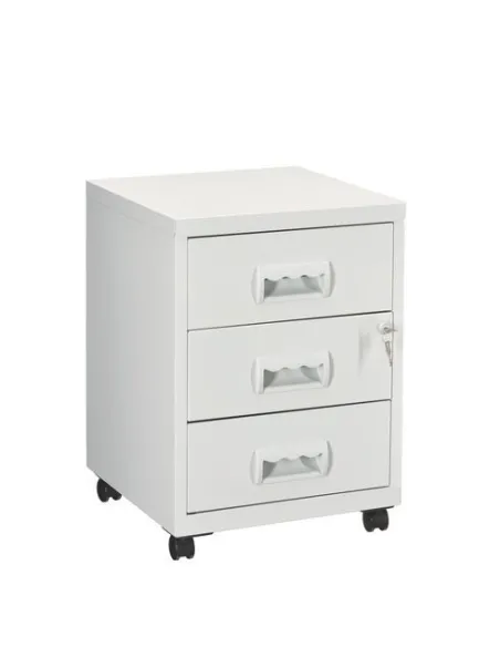 Cajonera metalica con ruedas budget 3 cajones gris