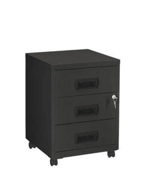 Cajonera metalica con ruedas budget 3 cajones negro