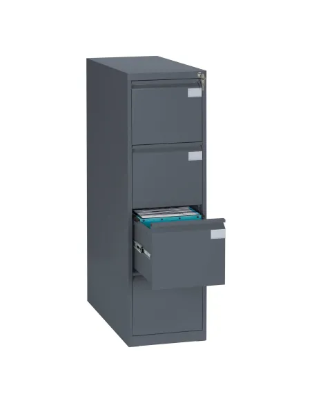 Archivador metalico carpetas colgantes 4 cajones Pro negro