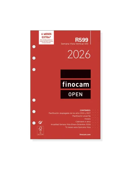 Recambio anual Finocam semana vista 500 castellano R599