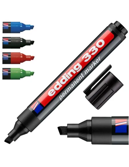 Marcador Edding 330 punta bisel negro