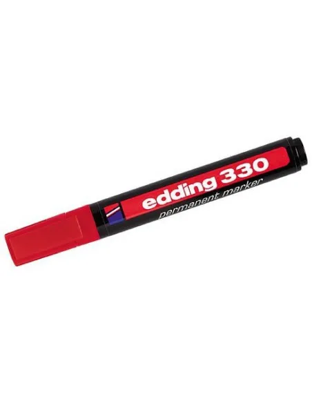 Marcador Edding 330 punta bisel rojo