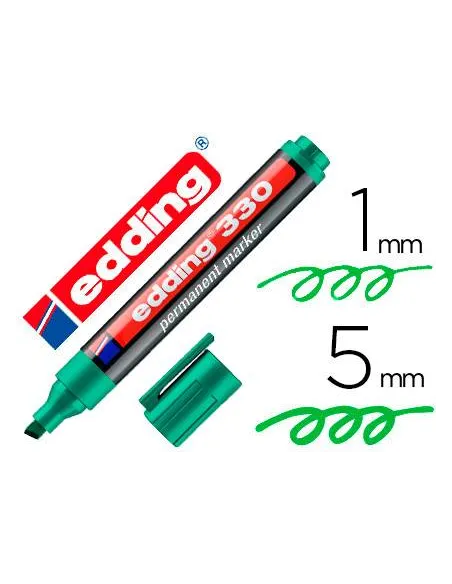 Marcador Edding 330 punta bisel verde