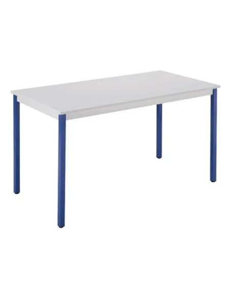 Mesa eco 180x80 gris cl patas azul