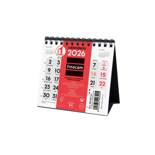 Calendario mesa Finocam numeros grandes XS 140x150