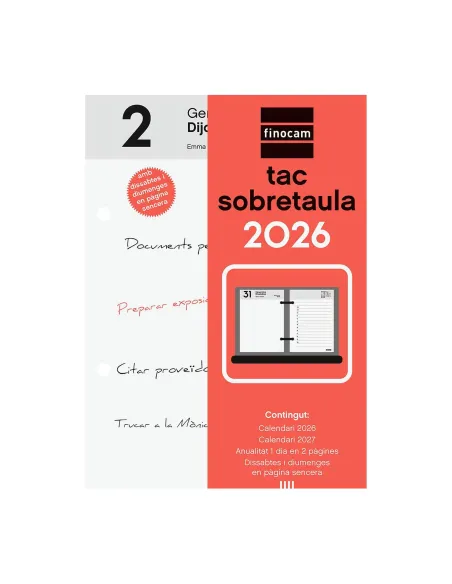 Taco calendario sobremesa Finocam catalan