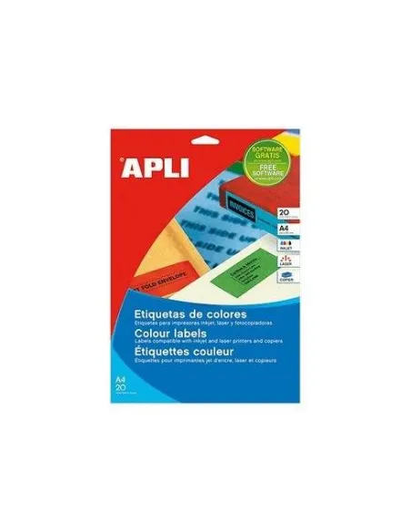 Etiquetas adhesivas 105x37 verdes 20h