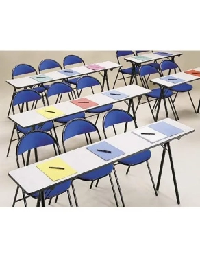 Mesa plegable apilable formación 200x40 gris patas aluminio