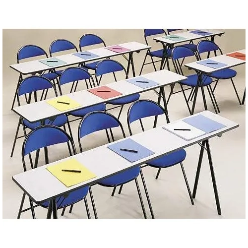 Mesa plegable apilable formación 200x40 gris patas aluminio