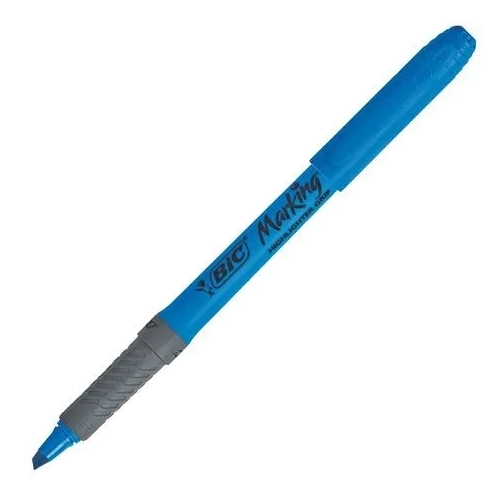 Rotulador Fluorescente Bic highlighter grip  azul