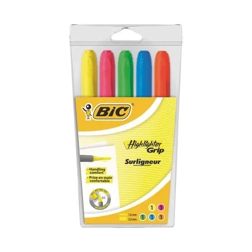 Estuche 5 highlighter grip Bic surtido