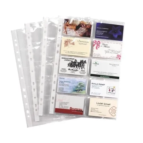 Bolsa 10 fundas multitaladro polipropileno tarjetas