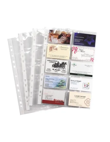 Bolsa 10 fundas multitaladro polipropileno tarjetas