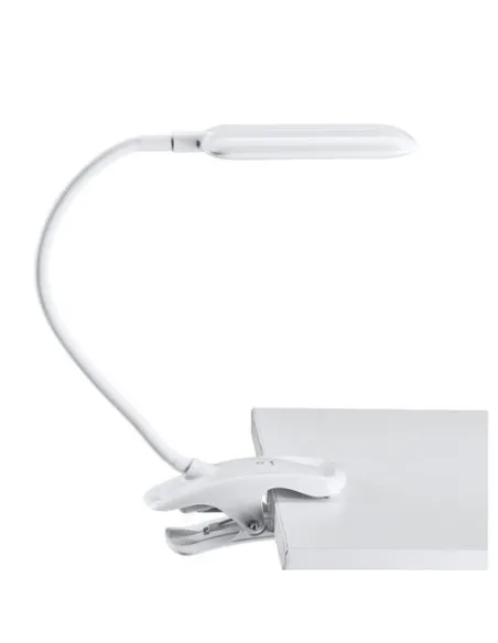 Lampara Led sobremesa con pinza Mikka blanca