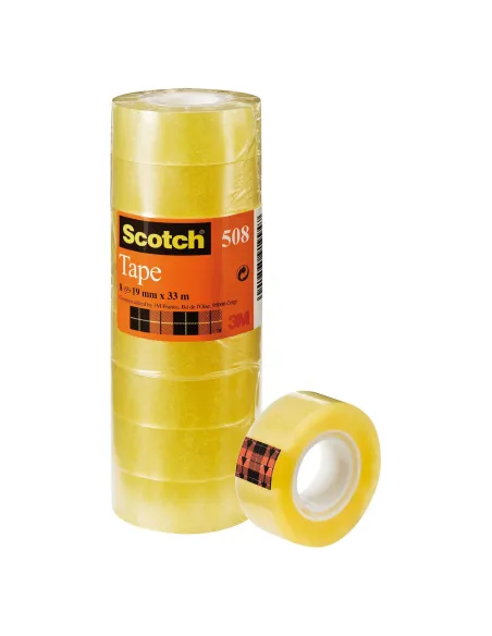 Pack 8 rollos scotch transparente 19x33